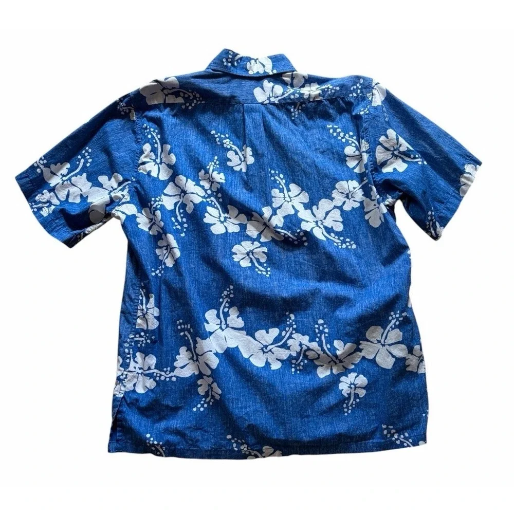 Reyn Spooner Limited 50th State Hibiscus Hawaiian Floral Button Up Medium Logo